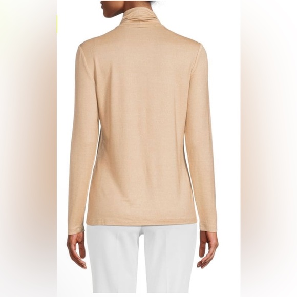 J. McLaughlin Norah Metallic Turtleneck in Gold, Size Large - Picture 5 of 10